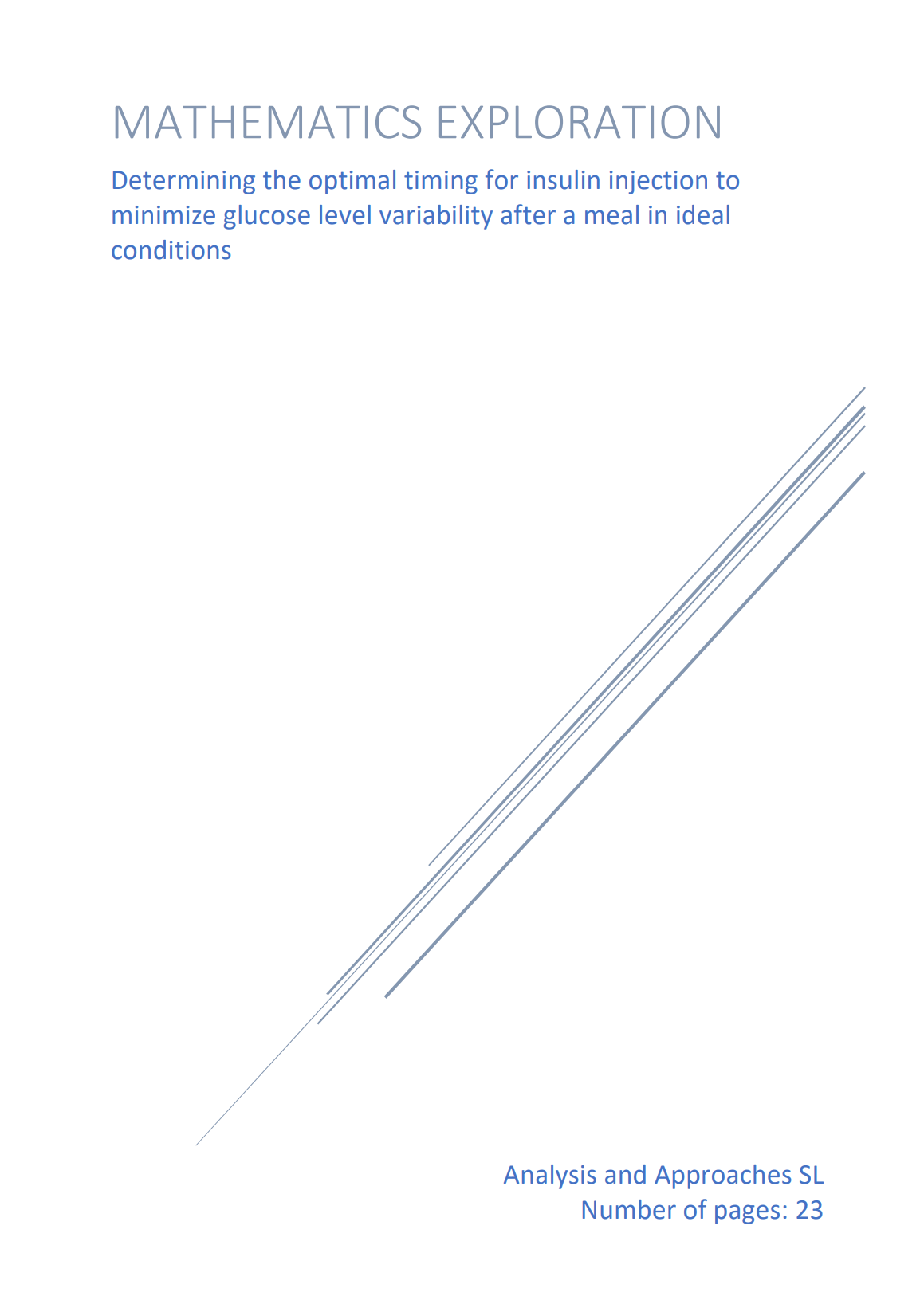 Determining the optimal timing for insulin injection to minimize glucose level variability after a meal in ideal conditions project page